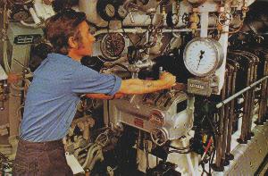 Starboard engine facing aft