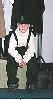 school boy dressed in replica submariners uniform