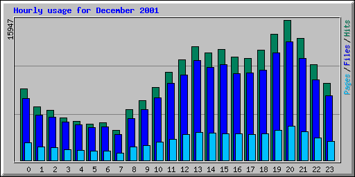 Hourly usage for December 2001