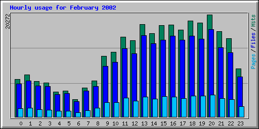 Hourly usage for February 2002